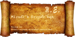 Mizsák Erzsébet névjegykártya