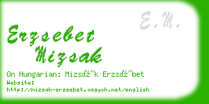 erzsebet mizsak business card